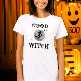 Camiseta Buena Bruja Negro y Blanco Mujer Halloween
