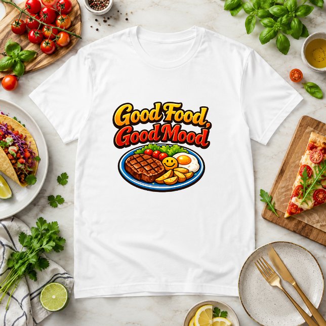 Camiseta Buena Comida, Buena Comida Humor de comida bistec  (Subido por el creador)