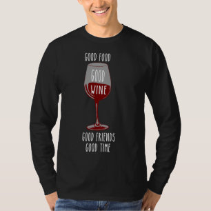 Camiseta Buena comida Buenos días buenos amigos Buena Vino 