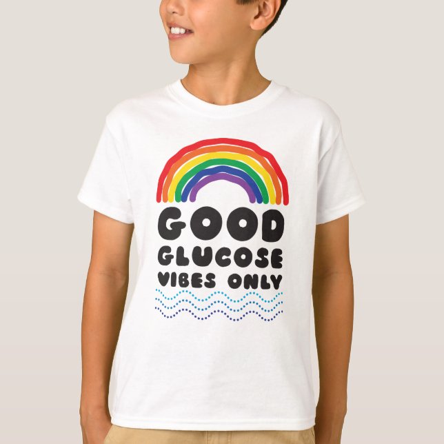 Camiseta Buena glucosa (arcoiris) (Anverso)