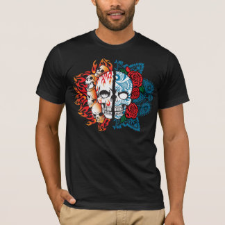 camiseta buena/malvada del cráneo