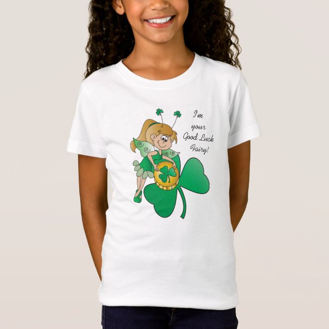 Camiseta Buena 🍀 suerte Hada Irlandesa de San Patricio (Anverso)