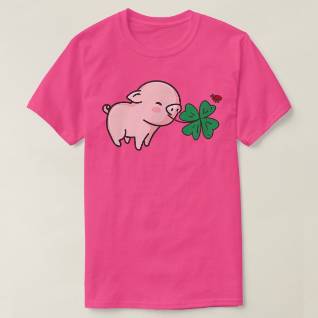 Camiseta Buena suerte - Lucky Charm Piglet Pig Ladybird Cua (Diseño del anverso)