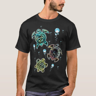 Camiseta Buena suerte, tortugas tropicales de mar hawaiano,