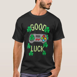 Camiseta Buena suerte Videojuegos Feliz St Patricks Gamer B