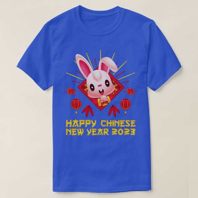 Camiseta Buena suerte Zodiac Feliz Año Nuevo Chino del Rab (Diseño del anverso)