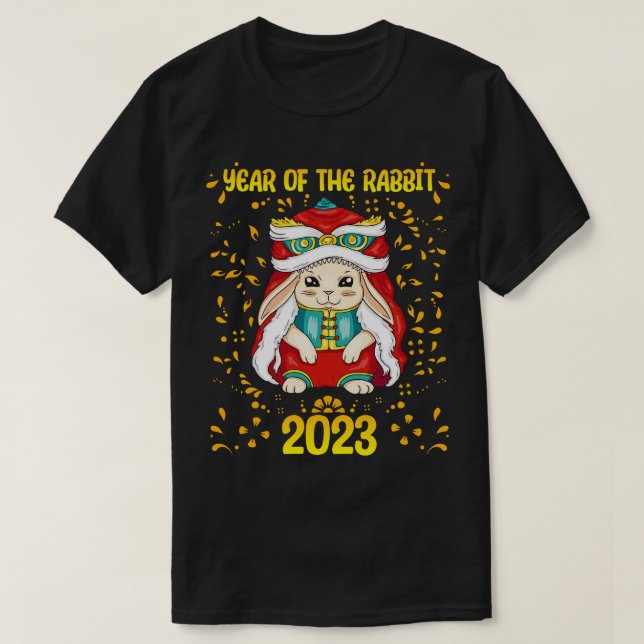 Camiseta Buena suerte Zodiac Feliz Año Nuevo Chino del Rab (Diseño del anverso)