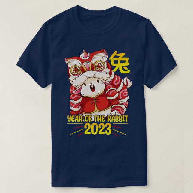 Camiseta Buena suerte Zodiac Feliz Año Nuevo Chino del Rab (Diseño del anverso)