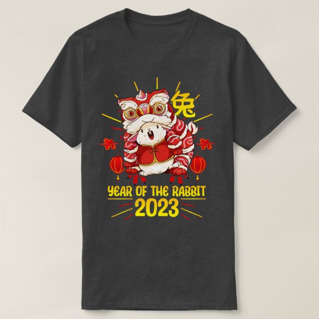 Camiseta Buena suerte Zodiac Feliz Año Nuevo Chino del Rab (Diseño del anverso)
