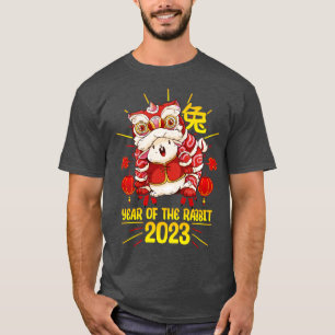 Camiseta Buena suerte Zodiac Feliz Año Nuevo Chino del Rab