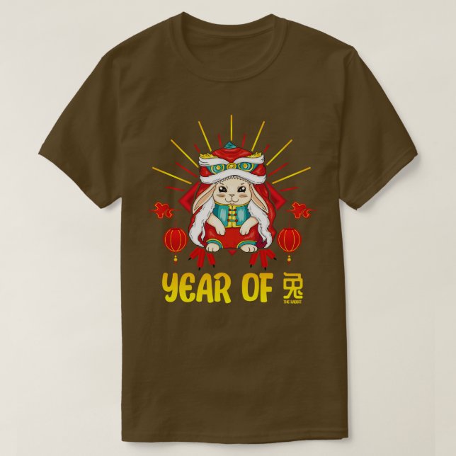 Camiseta Buena suerte Zodiac Feliz Año Nuevo Chino del Rab (Diseño del anverso)