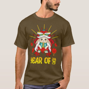 Camiseta Buena suerte Zodiac Feliz Año Nuevo Chino del Rab