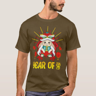 Camiseta Buena suerte Zodiac Feliz Año Nuevo Chino del Rab