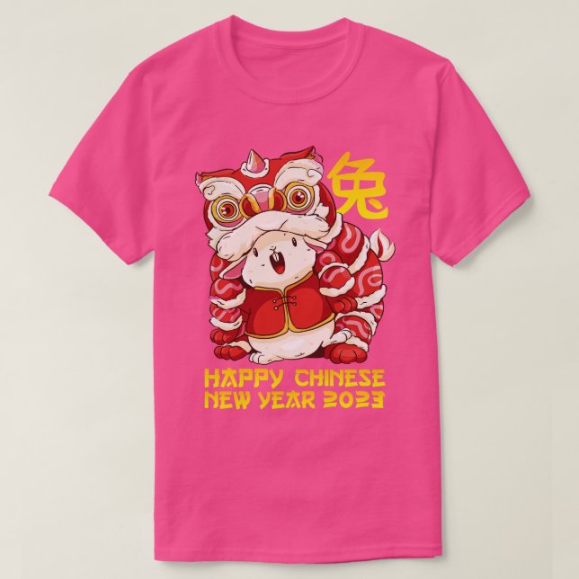 Camiseta Buena suerte Zodiac Feliz Año Nuevo Chino del Rab (Diseño del anverso)