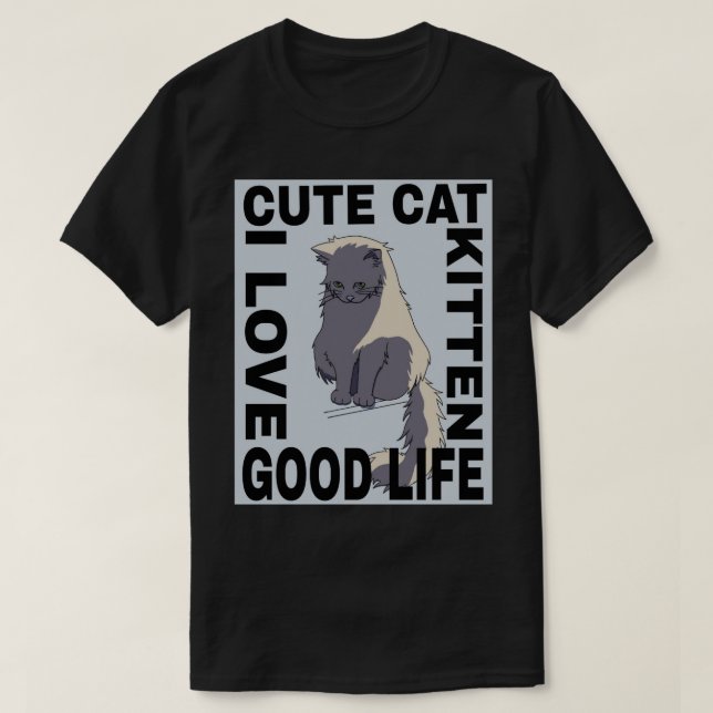 Camiseta Buena vida para un gato lindo (Diseño del anverso)