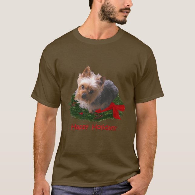 Camiseta Buenas fiestas de Yorkie (Anverso)