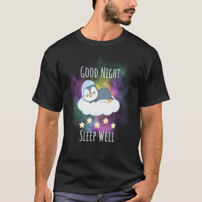 Camiseta Buenas noches dormir bien Penguin Para Niños (Anverso)