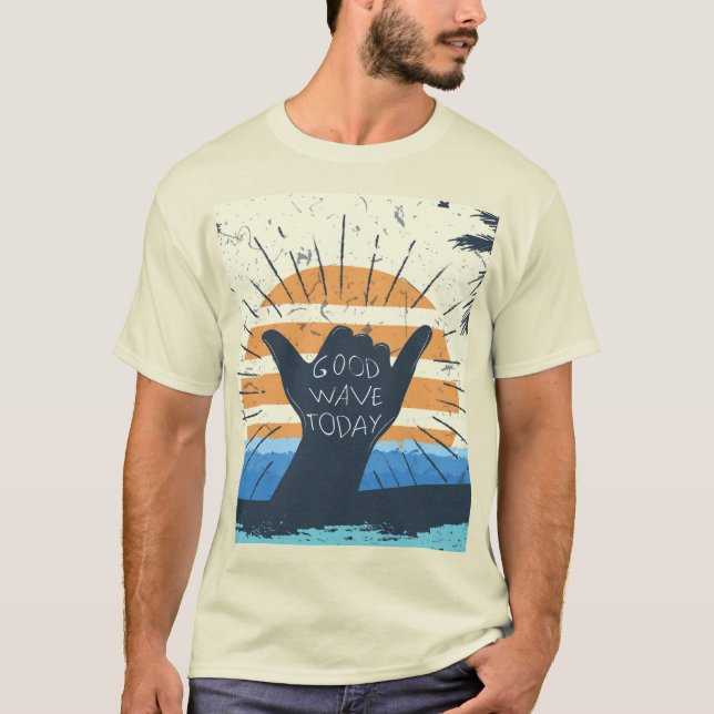 Camiseta Buenas olas hoy Diseño de Guay Surfer (Anverso)