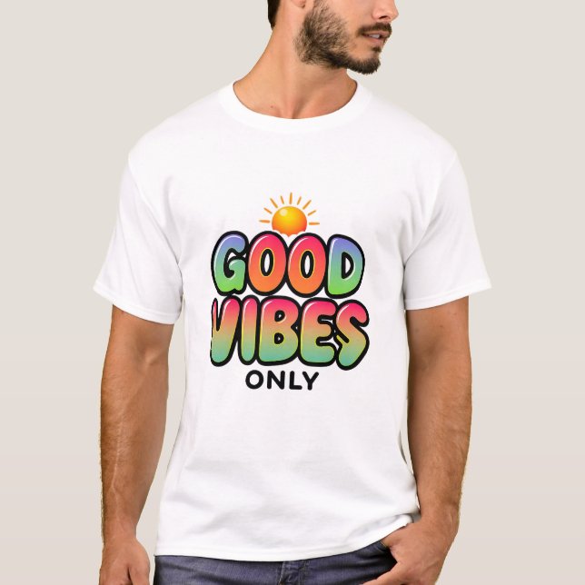 Camiseta Buenas Vibes Sólo Arcoiris Retro Tee Sun (Anverso)