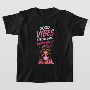 Camiseta 💕 Buenas Vibraciones Corazón Valiente Frase de Ad