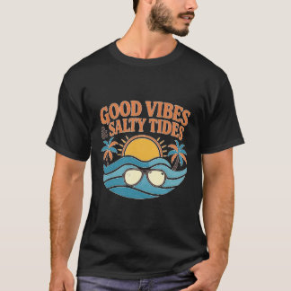 Camiseta Buenas Vibraciones Mareas Saladas Playa Vintage Ve