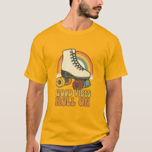 Camiseta Buenas Vibraciones Rueda – Patín Vintage Arcoíris