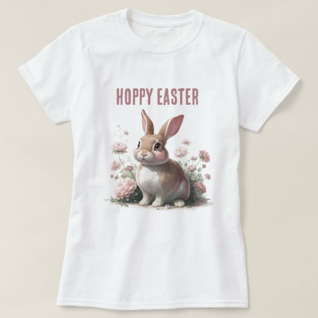 Camiseta Buenísima Pascua Pastel Bunny Floral (Diseño del anverso)