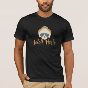 Camiseta Bueno Hola Hipster Dog Diseño Gráfico