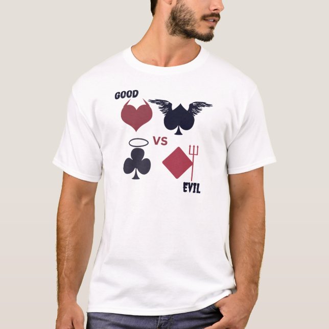 Camiseta Bueno vs Malvado - Poker (Anverso)