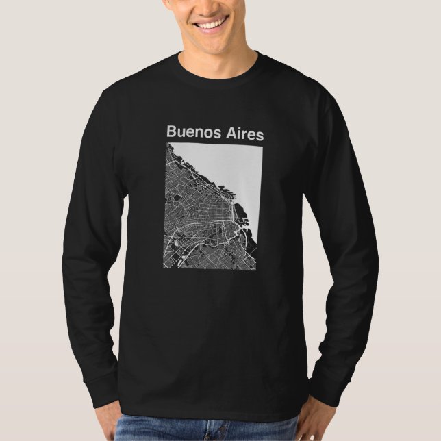 Camiseta Buenos Aires Argentina Classic City Map Graphic (Anverso)