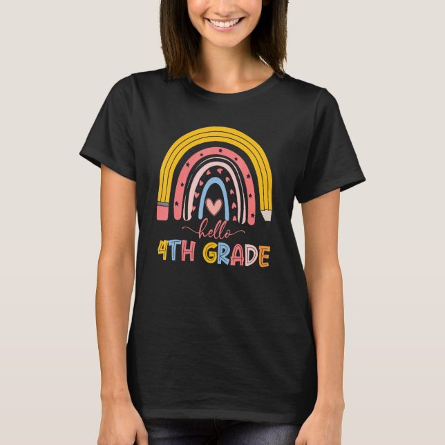 Camiseta Buenos arcoiris Hola profesor de cuarto grado Prim (Anverso)