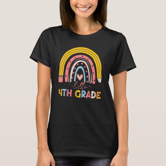 Camiseta Buenos arcoiris Hola profesor de cuarto grado Prim (Anverso)