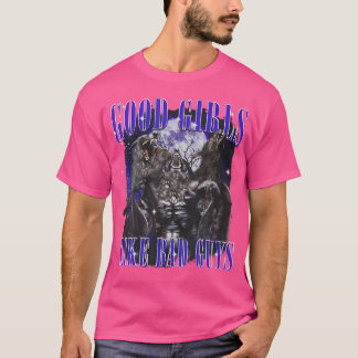 Camiseta Buenos Chicas Como Tipos Malos Citas Funny Wolf Sa
