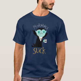 Camiseta Buenos días al vampiro Drácula café negro Hallowee