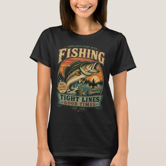 Camiseta Buenos Días Comienzan Con La Pesca (Anverso)