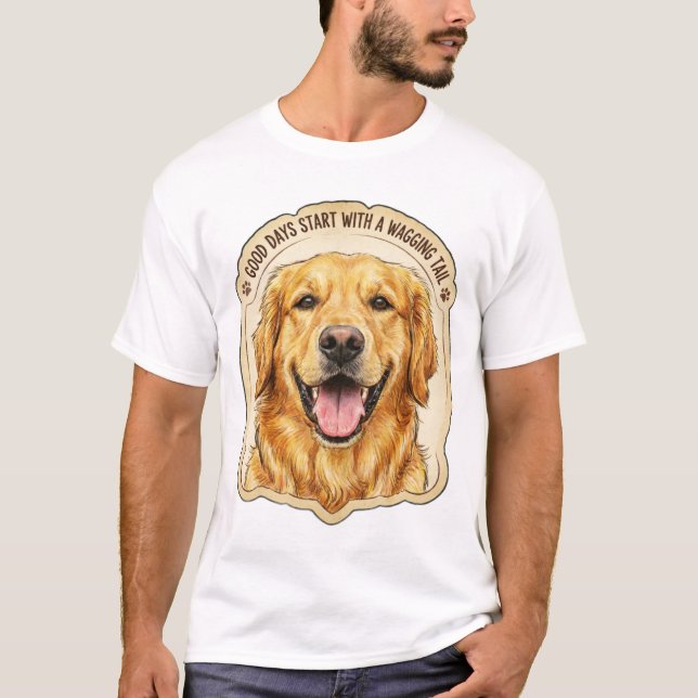 Camiseta Buenos Días Comienzan con una Cola que Menea - Ret (Anverso)