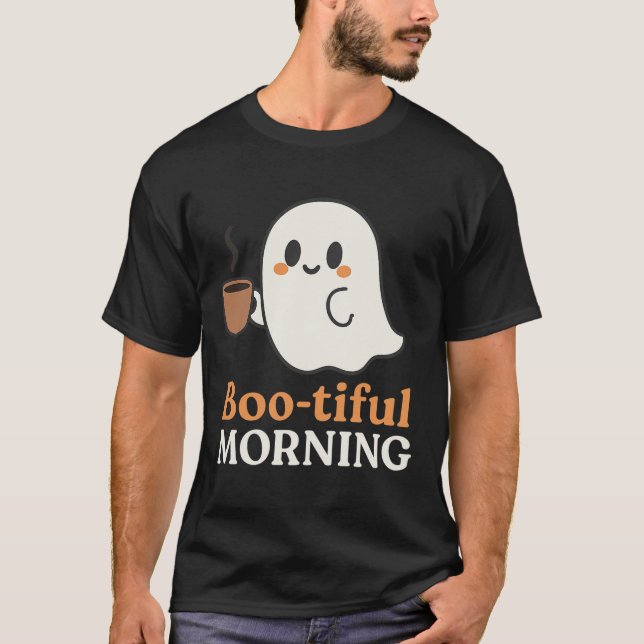 Camiseta Buenos días en la sala de café fantasma (Anverso)