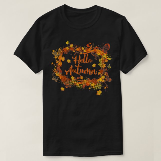 Camiseta Buenos días en otoño Día de Acción de Gracias y Ca (Diseño del anverso)