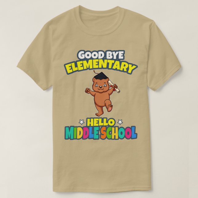 Camiseta Buenos días Graduación de la Escuela Primaria Hola (Diseño del anverso)