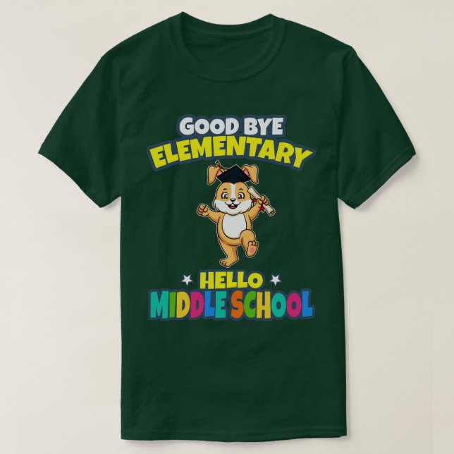Camiseta Buenos días Graduación de la Escuela Primaria Hola (Diseño del anverso)
