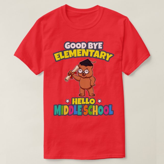Camiseta Buenos días Graduación de la Escuela Primaria Hola (Diseño del anverso)