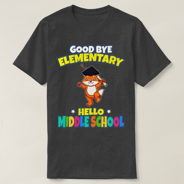 Camiseta Buenos días Graduación de la Escuela Primaria Hola (Diseño del anverso)