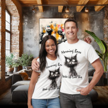 Buenos días Jefe Funny Cat T-Shirt - Despertó Así