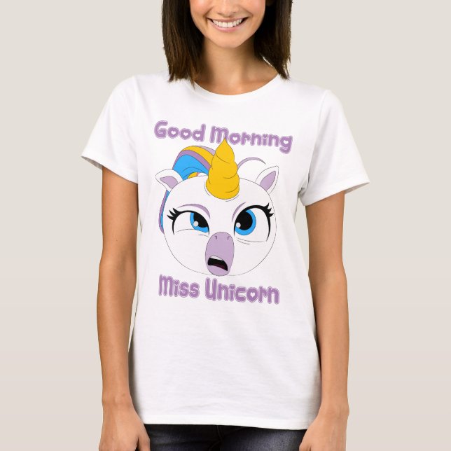 Camiseta Buenos días Miss Unicorn | divertida Unicornio (Anverso)
