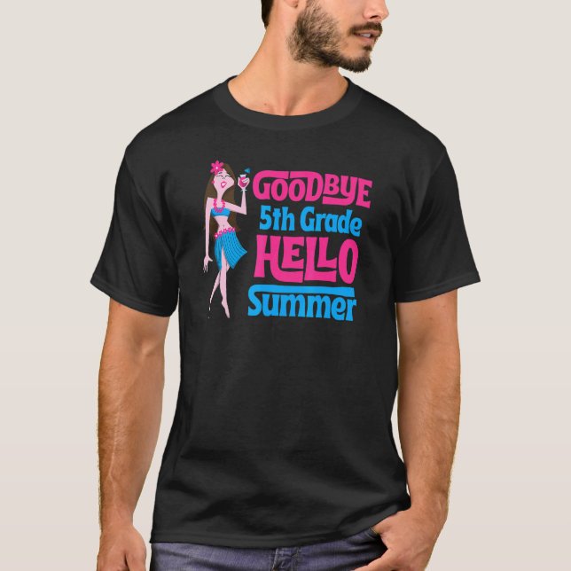 Camiseta Buenos días profesores de 5º grado Hola verano de  (Anverso)