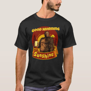 Camiseta Buenos Días Sol Bigfoot Café Humor Arte