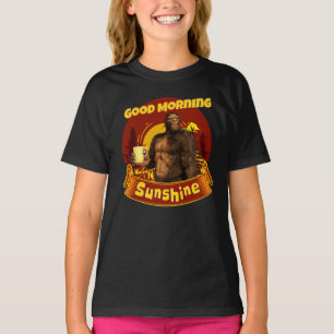 Camiseta Buenos Días Sol Bigfoot Café Humor Arte