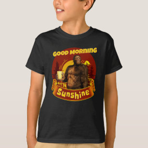 Camiseta Buenos Días Sol Bigfoot Café Humor Arte