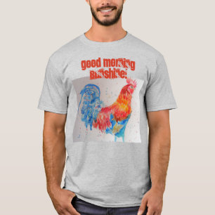Camiseta Buenos días Sunshine T Shirt rojo gallina gallo
