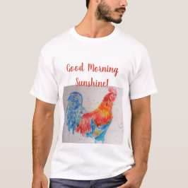 Camiseta Buenos días Sunshine T Shirt rojo gallo